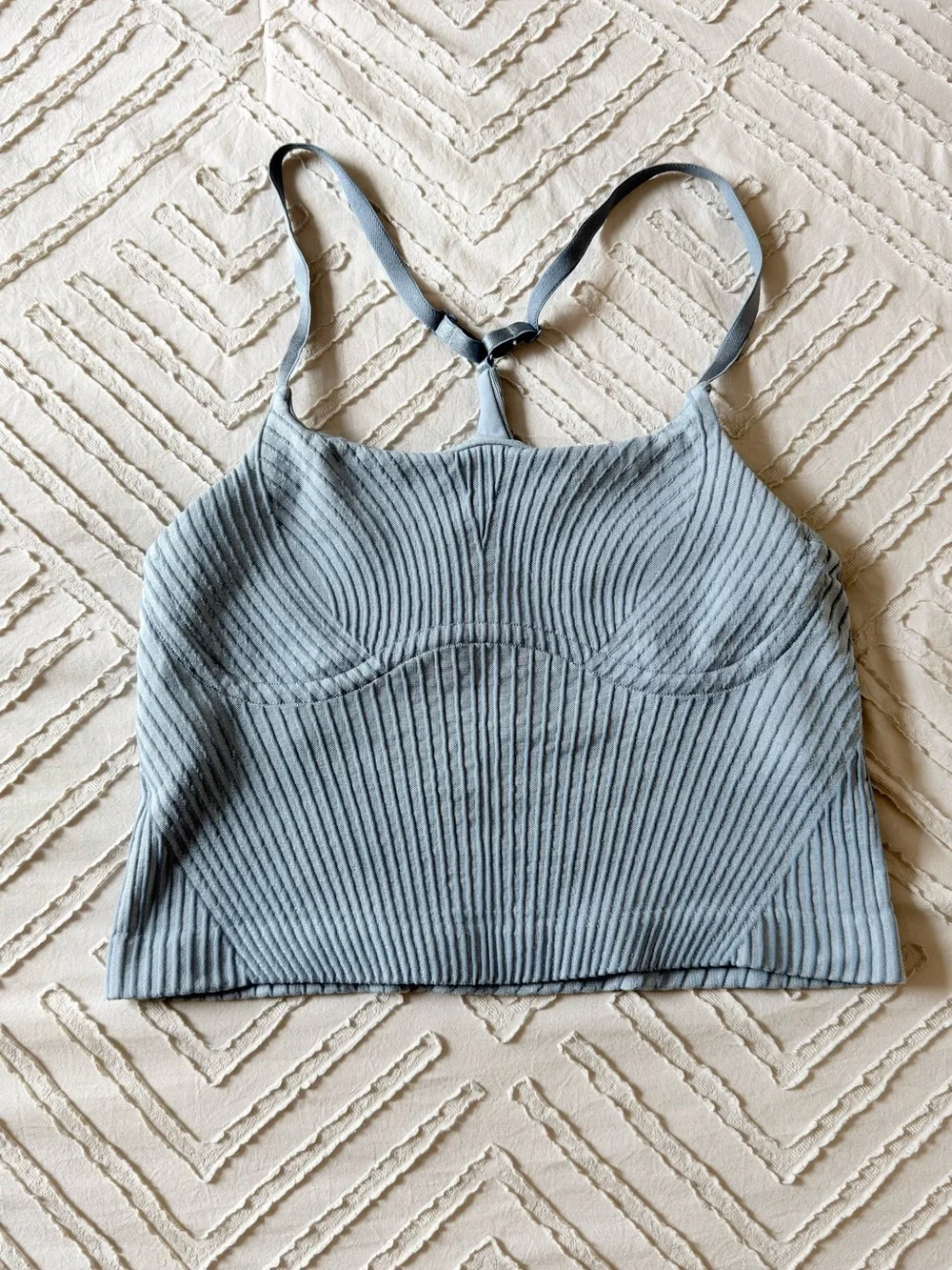 Lululemon Ribbed Cropped Tank Top in Dusty Blue - Picture 1 of 4
